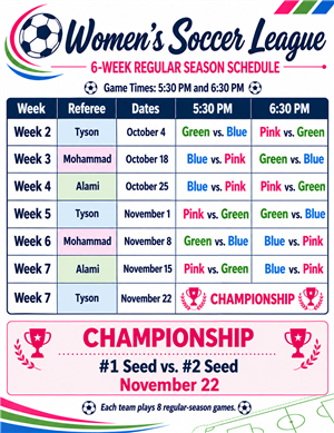 updated schedule